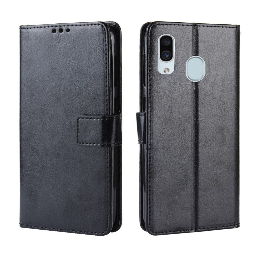 Crazy Horse Wallet Leather Protection Case for Samsung Galaxy A40