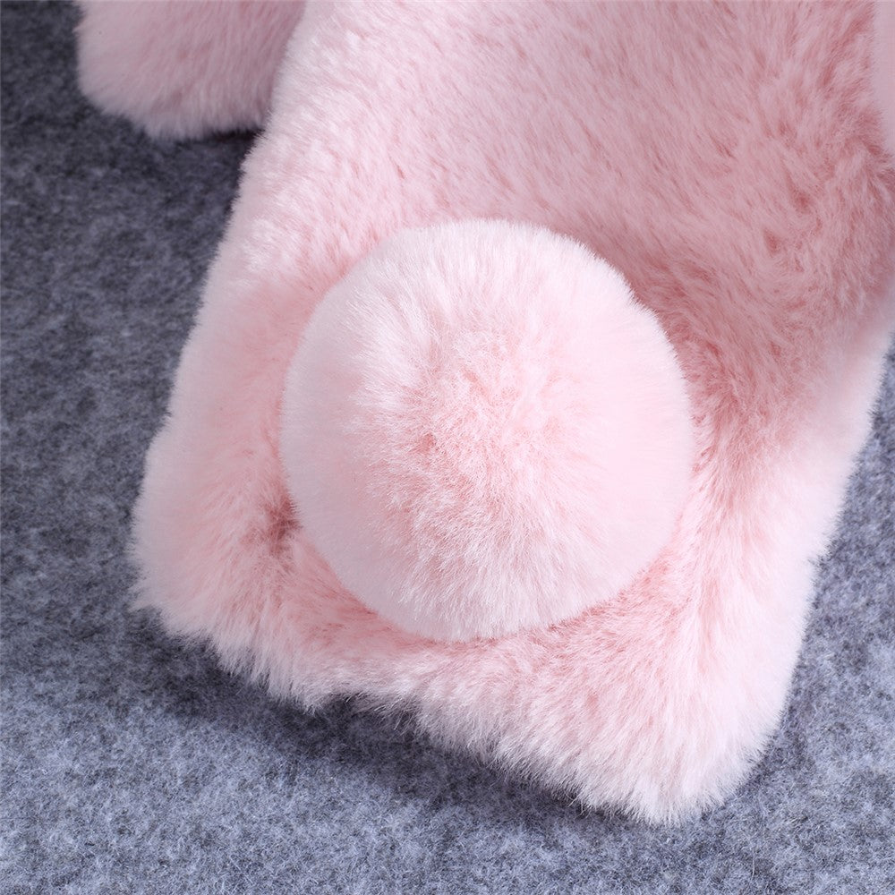 Kaninformat fluffigt pälsbelagt strass TPU-skal till Samsung Galaxy A10
