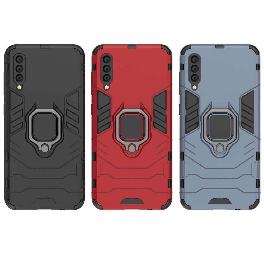 Cool Guard Ring Holder Kickstand PC TPU Hybrid Case for Samsung Galaxy A50 / A50s / A30s