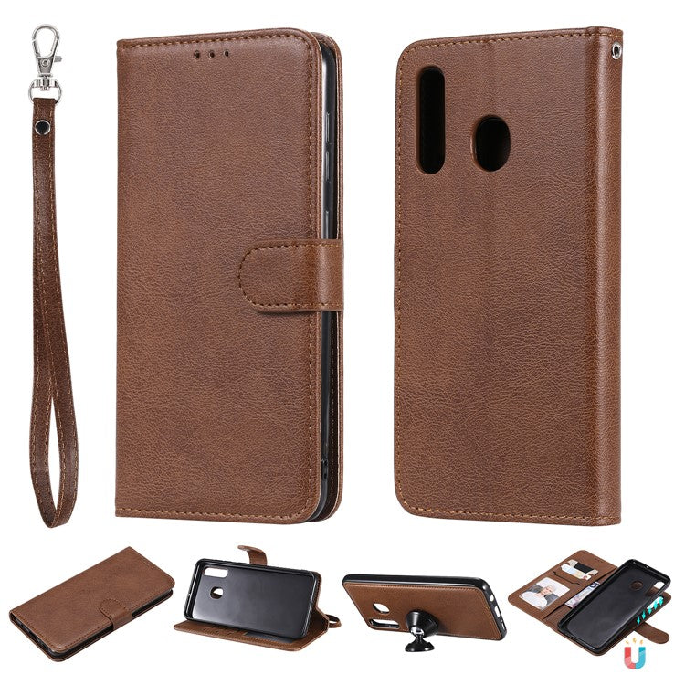 Magnetiskt KT Läder Series-3 Avtagbart 2-i-1 Plånboksfodral i Läder för Samsung Galaxy A30 / A20