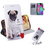 Läderplånboksfodral med ljuspunktsdekor och mönster till Samsung Galaxy A40