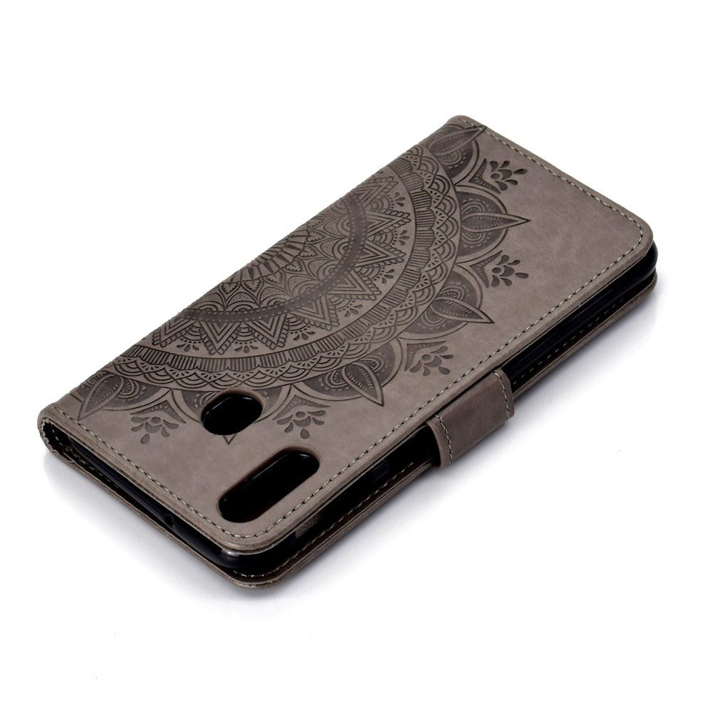 Imprint Flower Leather Wallet Case for Samsung Galaxy A30/A20