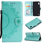 Læderpung-etui med tryk og blomstermotiv til Samsung Galaxy A10