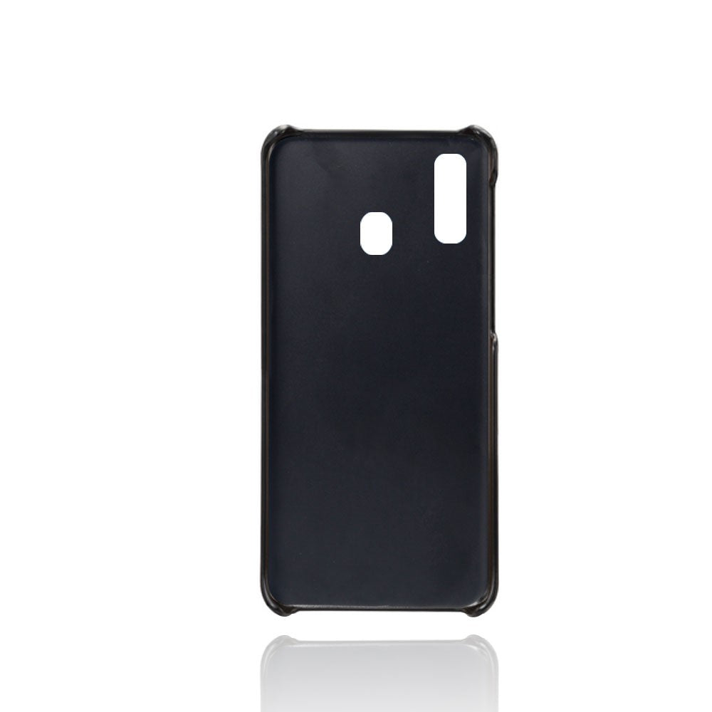 For Samsung Galaxy A40 PU Leather Coated PC Mobile Casing with Dual Card Slots