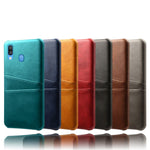 For Samsung Galaxy A40 PU Leather Coated PC Mobile Casing with Dual Card Slots