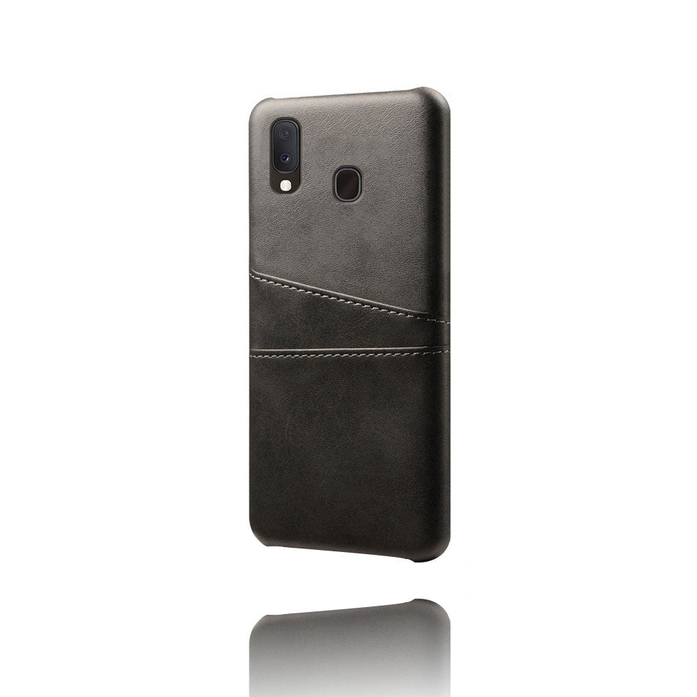 Dobbelt kortspor PU-læderbelagt PC-cover til Samsung Galaxy A20e