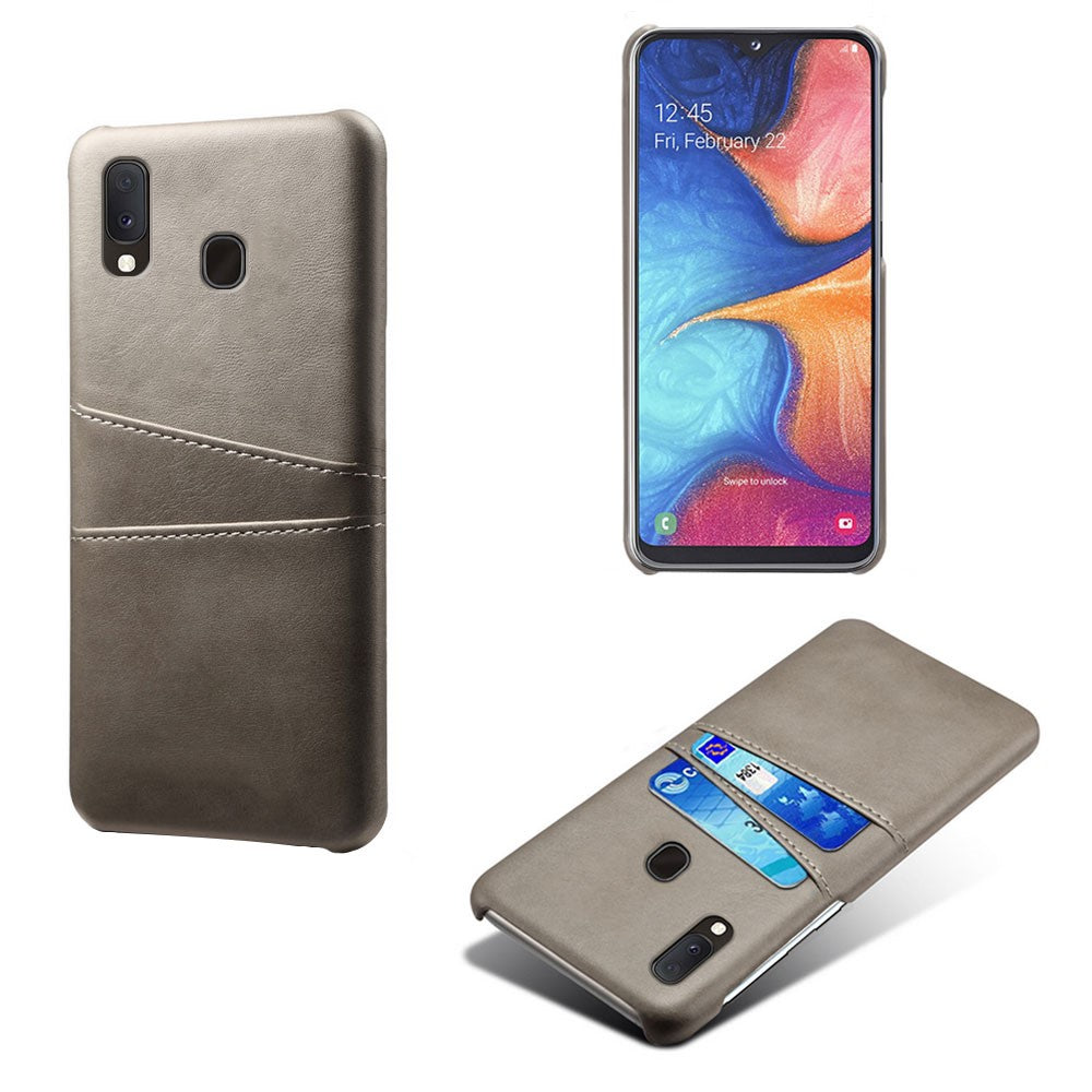 Dobbelt kortspor PU-læderbelagt PC-cover til Samsung Galaxy A20e