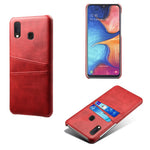 Dobbelt kortspor PU-læderbelagt PC-cover til Samsung Galaxy A20e