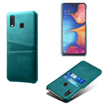 Dobbelt kortspor PU-læderbelagt PC-cover til Samsung Galaxy A20e