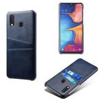 Dobbelt kortspor PU-læderbelagt PC-cover til Samsung Galaxy A20e