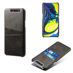 Dobbelt Kortplads PU Læderbelagt PC Cover til Samsung Galaxy A80