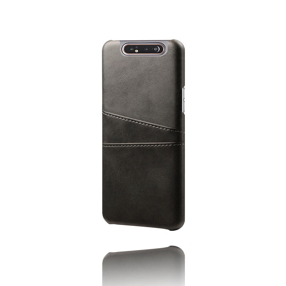 Dobbelt Kortplads PU Læderbelagt PC Cover til Samsung Galaxy A80