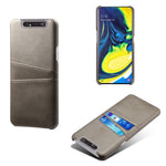 Dobbelt Kortplads PU Læderbelagt PC Cover til Samsung Galaxy A80