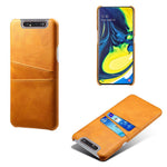 Dobbelt Kortplads PU Læderbelagt PC Cover til Samsung Galaxy A80