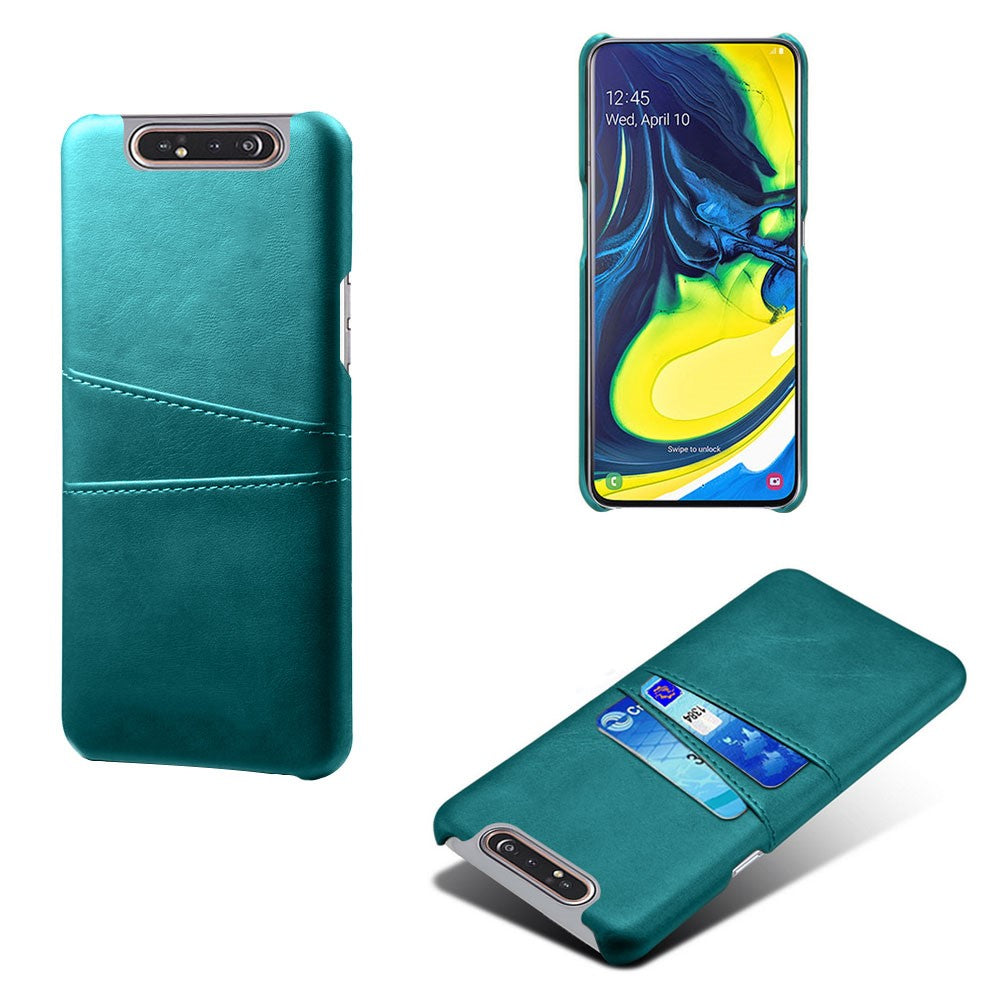 Dobbelt Kortplads PU Læderbelagt PC Cover til Samsung Galaxy A80