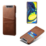 Dobbelt Kortplads PU Læderbelagt PC Cover til Samsung Galaxy A80