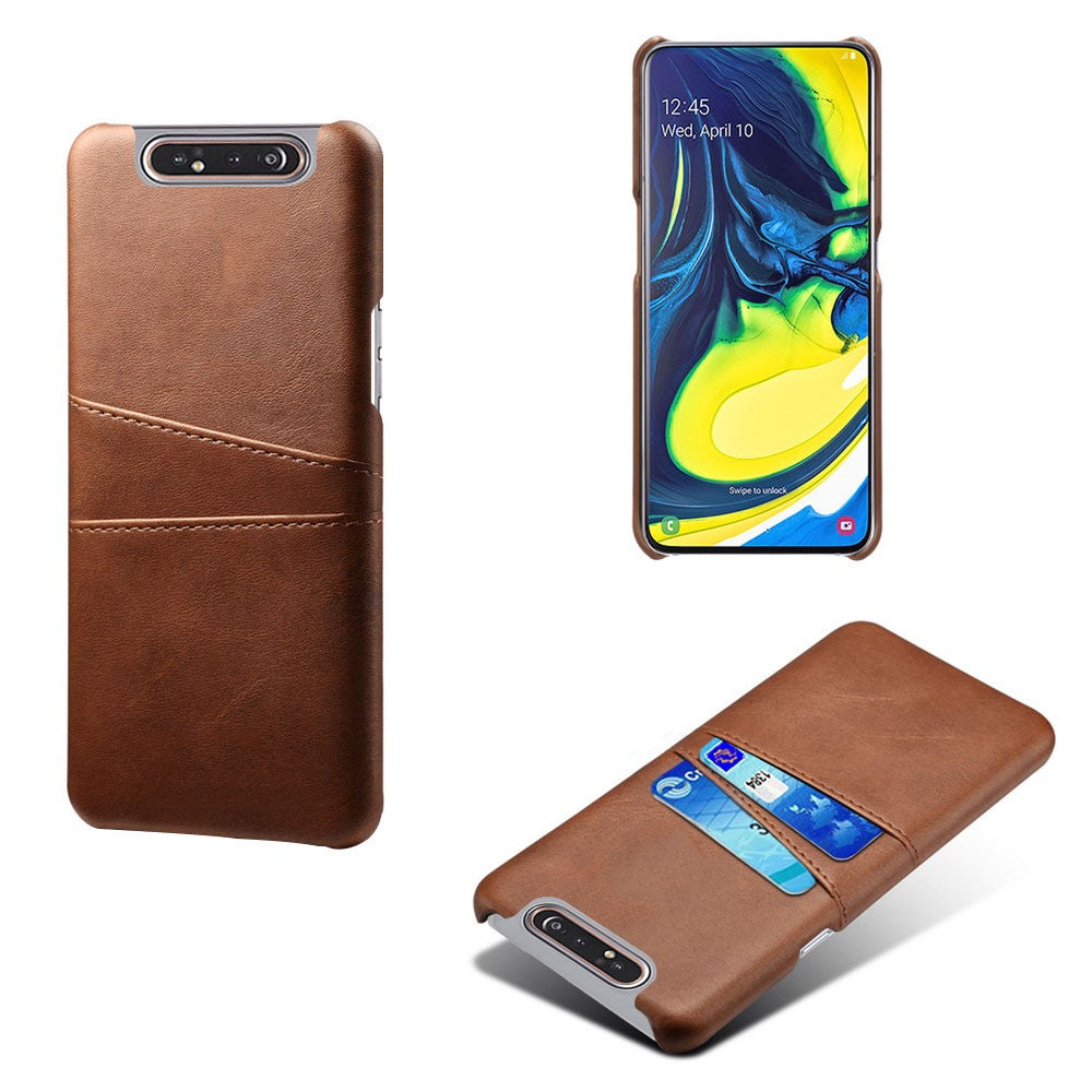 Dobbelt Kortplads PU Læderbelagt PC Cover til Samsung Galaxy A80