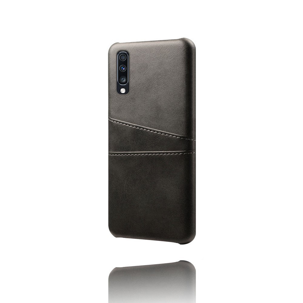 Double Card Slots PU Leather Coated PC Case for Samsung Galaxy A70