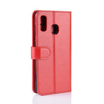 Crazy Horse PU-læder stander-pung-flipcover til Samsung Galaxy A20e
