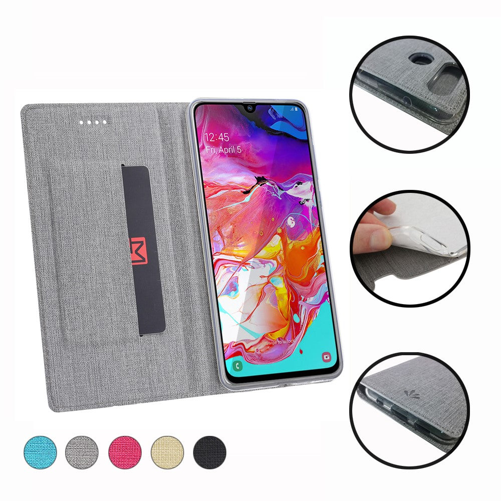 VILI DMX Cross Texture Stand Læder Pung Etui til Samsung Galaxy A40
