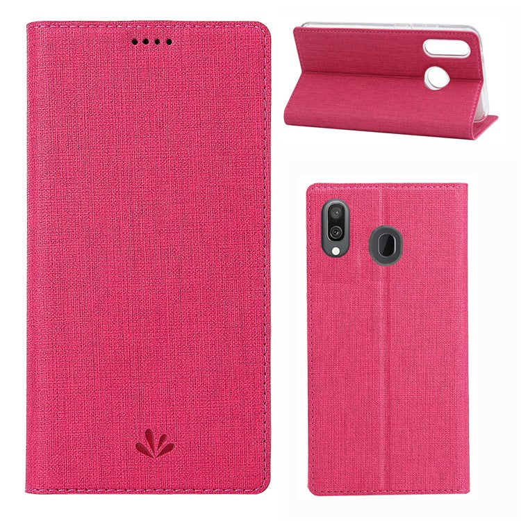 VILI DMX Cross Texture Stand Läderfodral med Korthållare till Samsung Galaxy A40