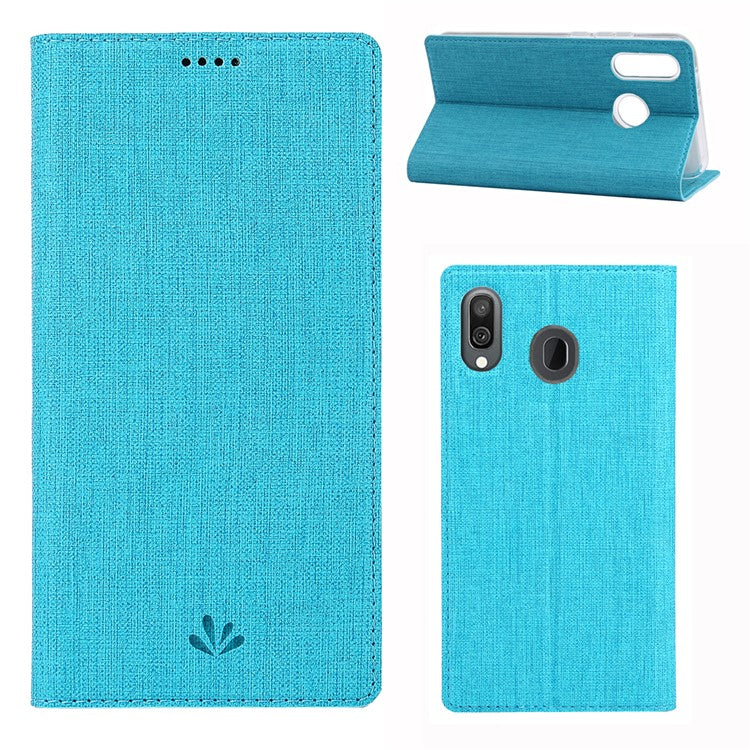 VILI DMX Cross Texture Stand Läderfodral med Korthållare till Samsung Galaxy A40