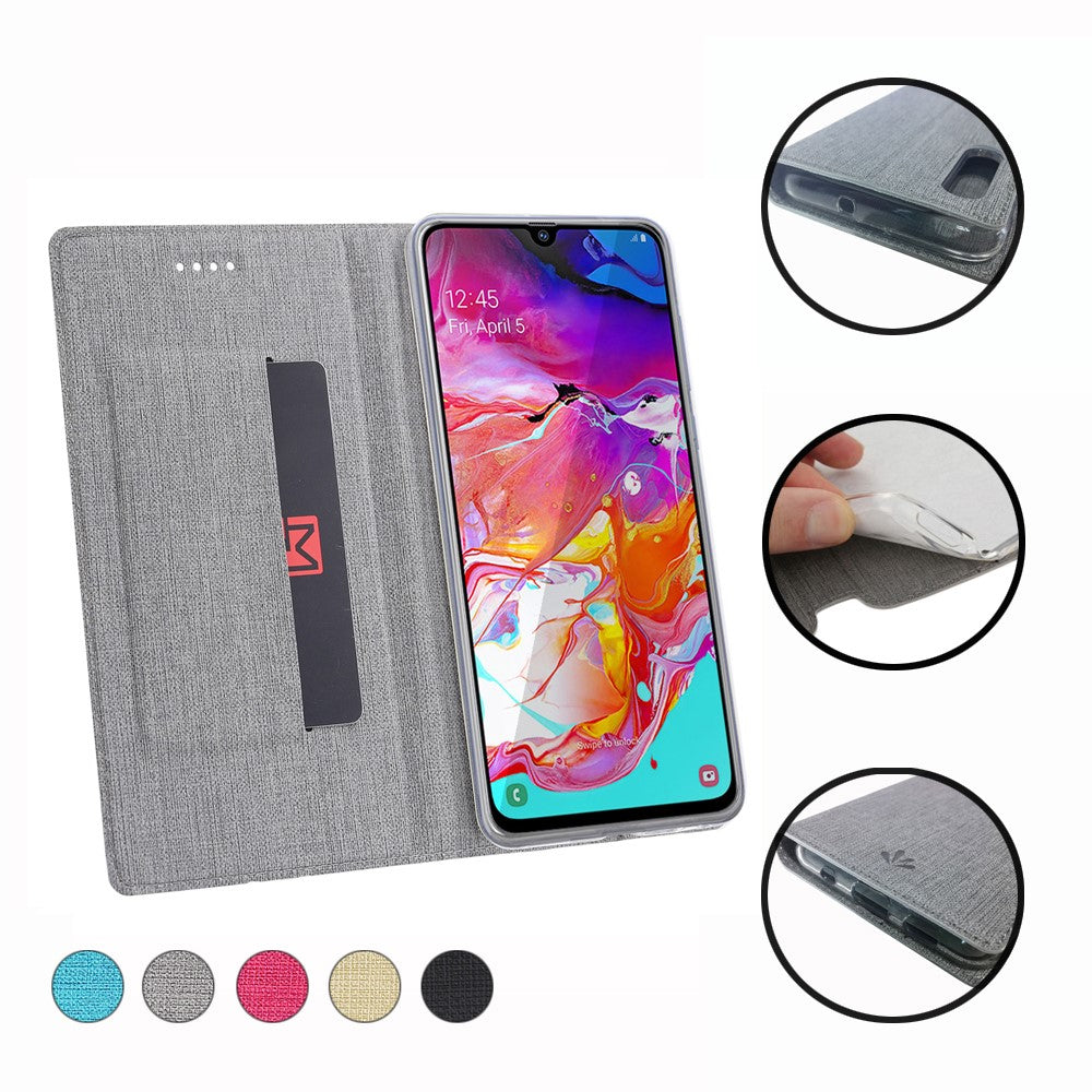 VILI DMX Cross Texture Stand Leather Card Holder Case for Samsung Galaxy A50