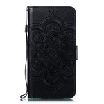 Imprint Mandala Flower Stand Wallet Leather Case for Samsung Galaxy A20e Anti-Scratch Phone Accessory