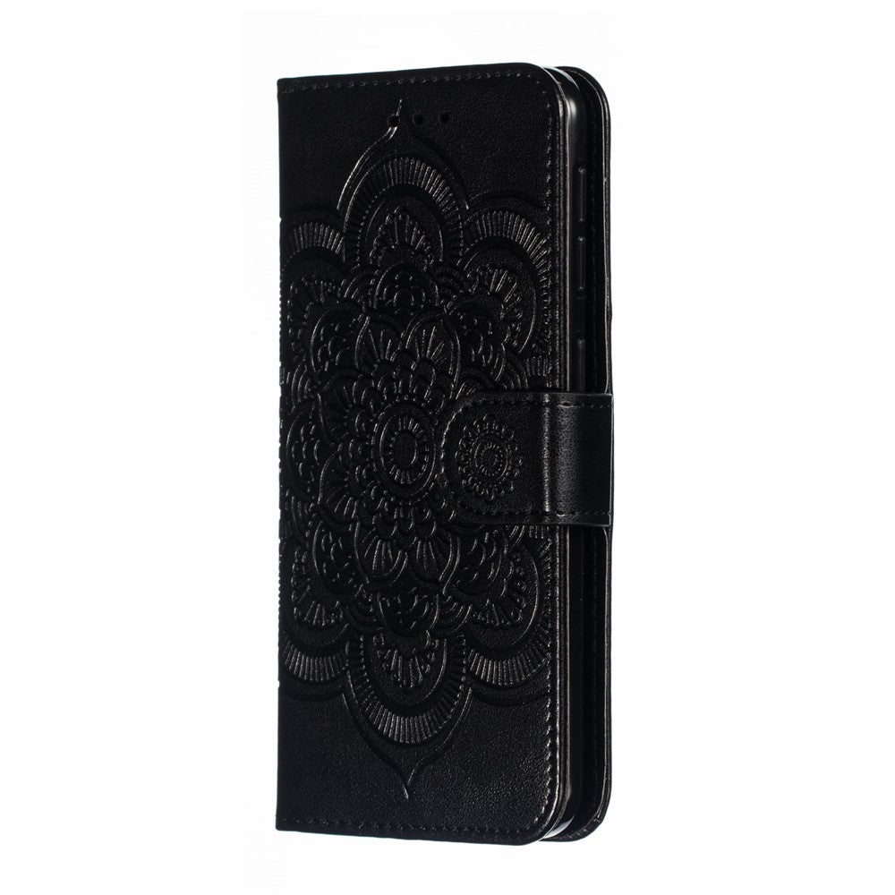 Imprint Mandala Flower Stand Wallet Leather Case for Samsung Galaxy A20e Anti-Scratch Phone Accessory