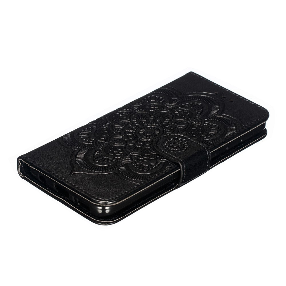 Imprint Mandala Flower Stand Wallet Leather Case for Samsung Galaxy A20e Anti-Scratch Phone Accessory