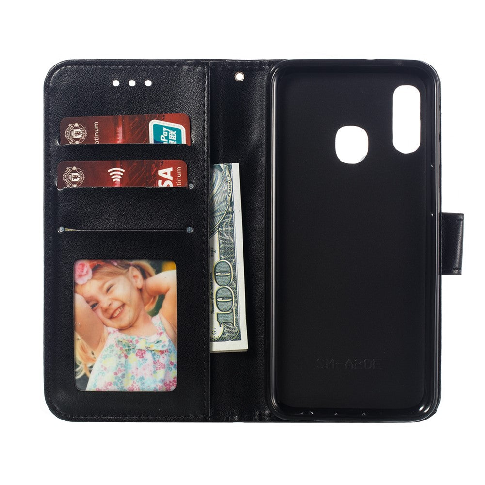Imprint Mandala Flower Stand Wallet Leather Case for Samsung Galaxy A20e Anti-Scratch Phone Accessory