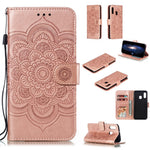 Imprint Mandala Flower Stand Wallet Leather Case for Samsung Galaxy A20e Anti-Scratch Phone Accessory