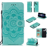Imprint Mandala Flower Stand Wallet Leather Case for Samsung Galaxy A20e Anti-Scratch Phone Accessory