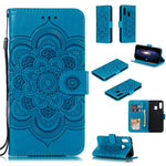 Imprint Mandala Flower Stand Wallet Leather Case for Samsung Galaxy A20e Anti-Scratch Phone Accessory