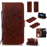 Imprint Mandala Flower Stand Wallet Leather Case for Samsung Galaxy A20e Anti-Scratch Phone Accessory