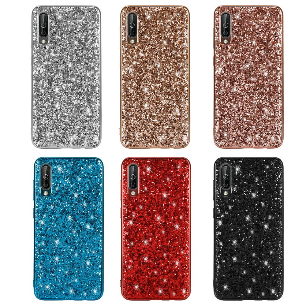 Glittering Sequins Electroplating TPU PC Hybrid Phone Casing for Samsung Galaxy A50 / A50s / A30s