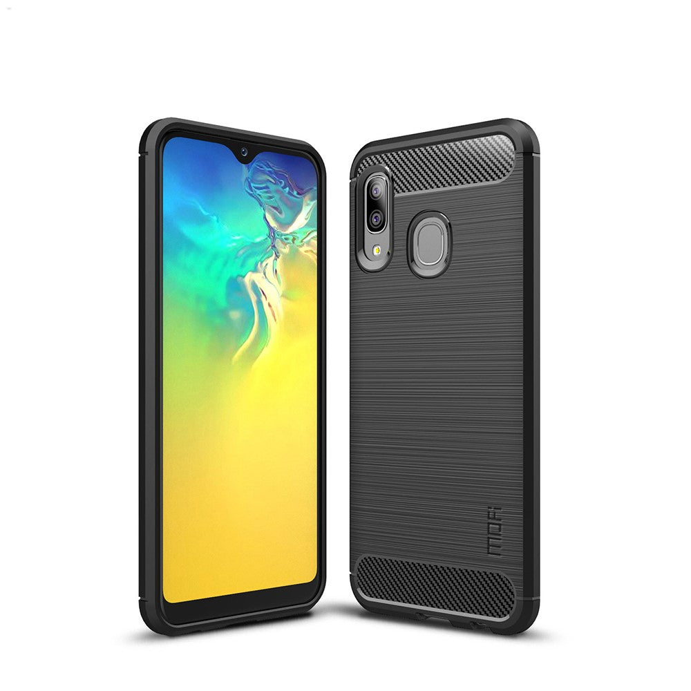 MOFI Kulfiber Børstet TPU Beskyttelsescover til Samsung Galaxy A20e