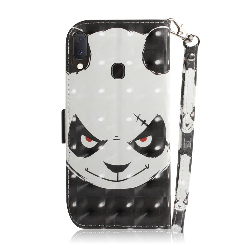 Pattern Printing Light Spot Decor Leather Wallet Stand Case for Samsung Galaxy A20e