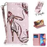 Pattern Printing Light Spot Decor Leather Wallet Stand Case for Samsung Galaxy A20e