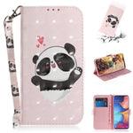 Pattern Printing Light Spot Decor Leather Wallet Stand Case for Samsung Galaxy A20e