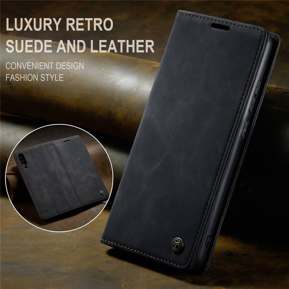 CASEME 013 Series Folio Flip Auto-absorbed Leather Wallet Stand Case for Samsung Galaxy A40