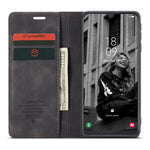 CASEME 013 Series Folio Flip Auto-absorbed Leather Wallet Stand Case for Samsung Galaxy A40