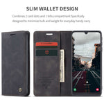 CASEME 013 Series Folio Flip Auto-absorbed Leather Wallet Stand Case for Samsung Galaxy A40