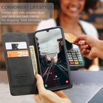 CASEME 013 Series Folio Flip Auto-absorbed Leather Wallet Stand Case for Samsung Galaxy A40