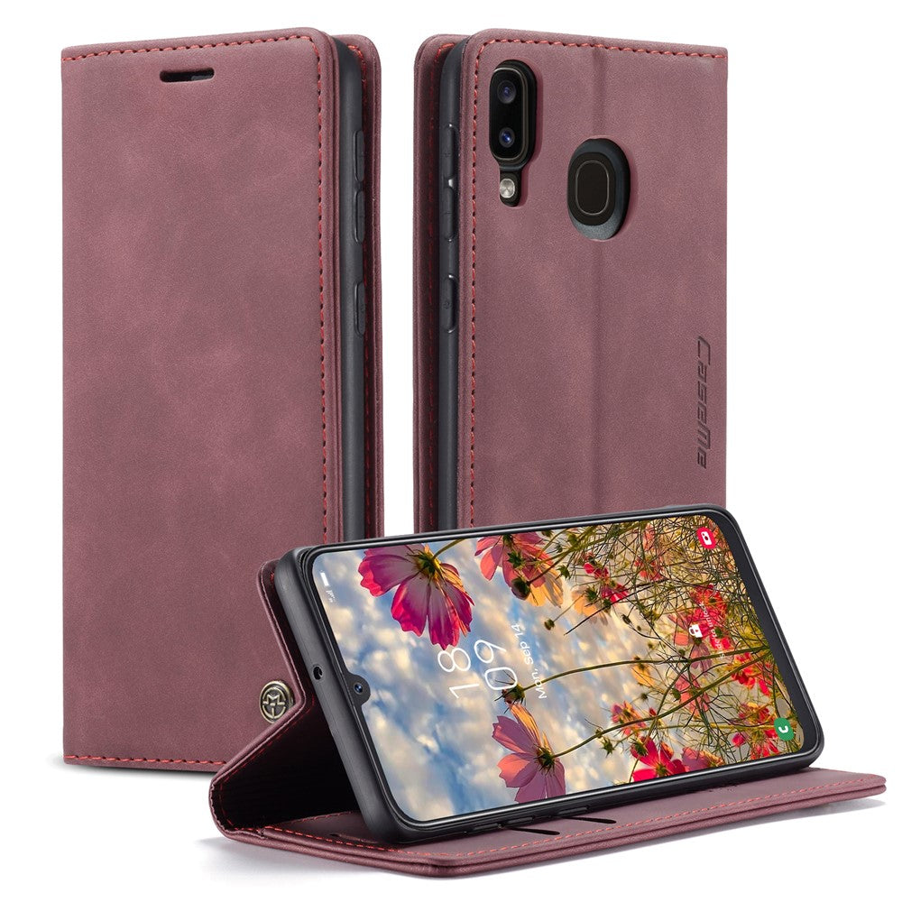 CASEME 013 Series Folio Flip Auto-absorbed Leather Wallet Stand Case for Samsung Galaxy A40