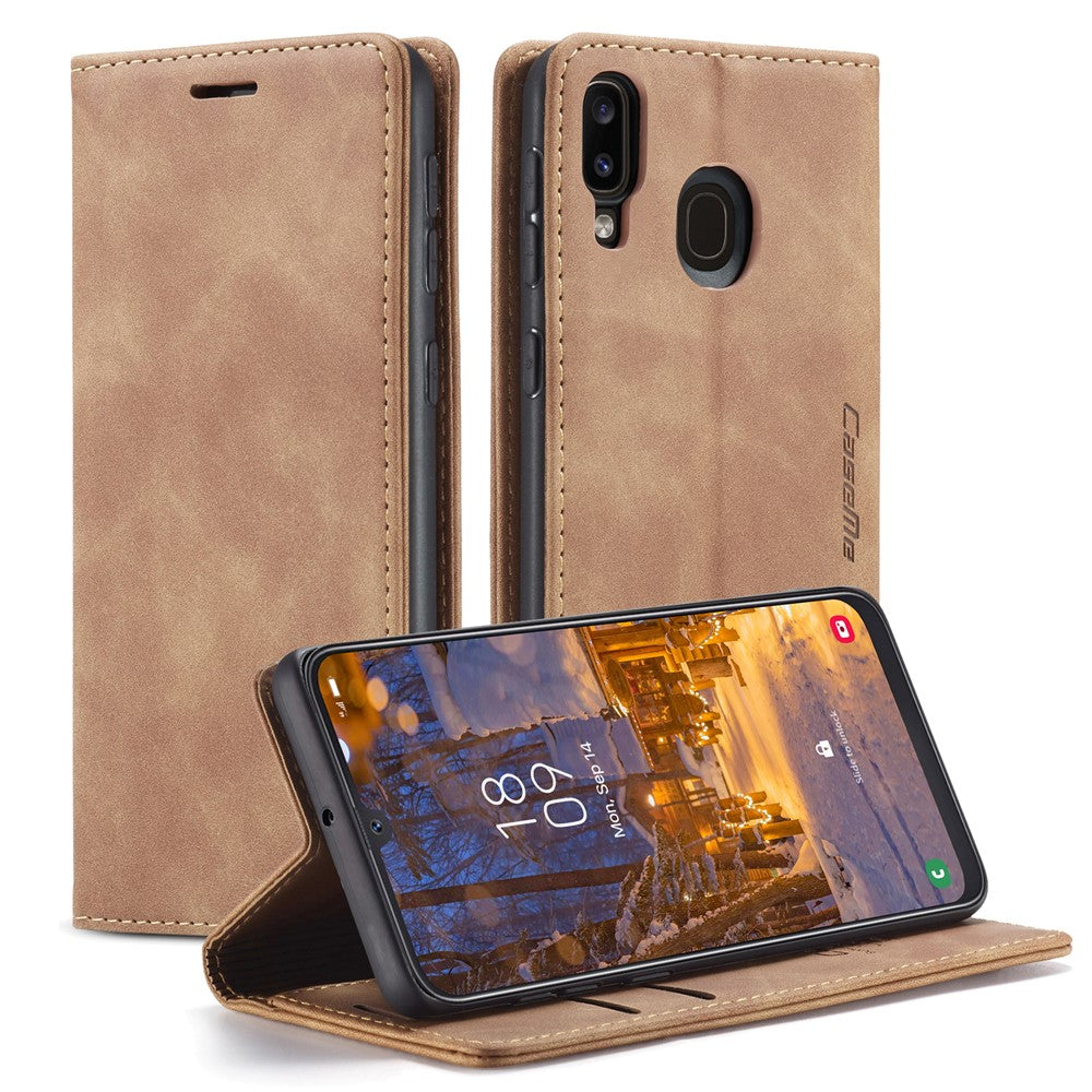 CASEME 013-serien Folio Flip Självabsorberande Läderplånboksfodral för Samsung Galaxy A40