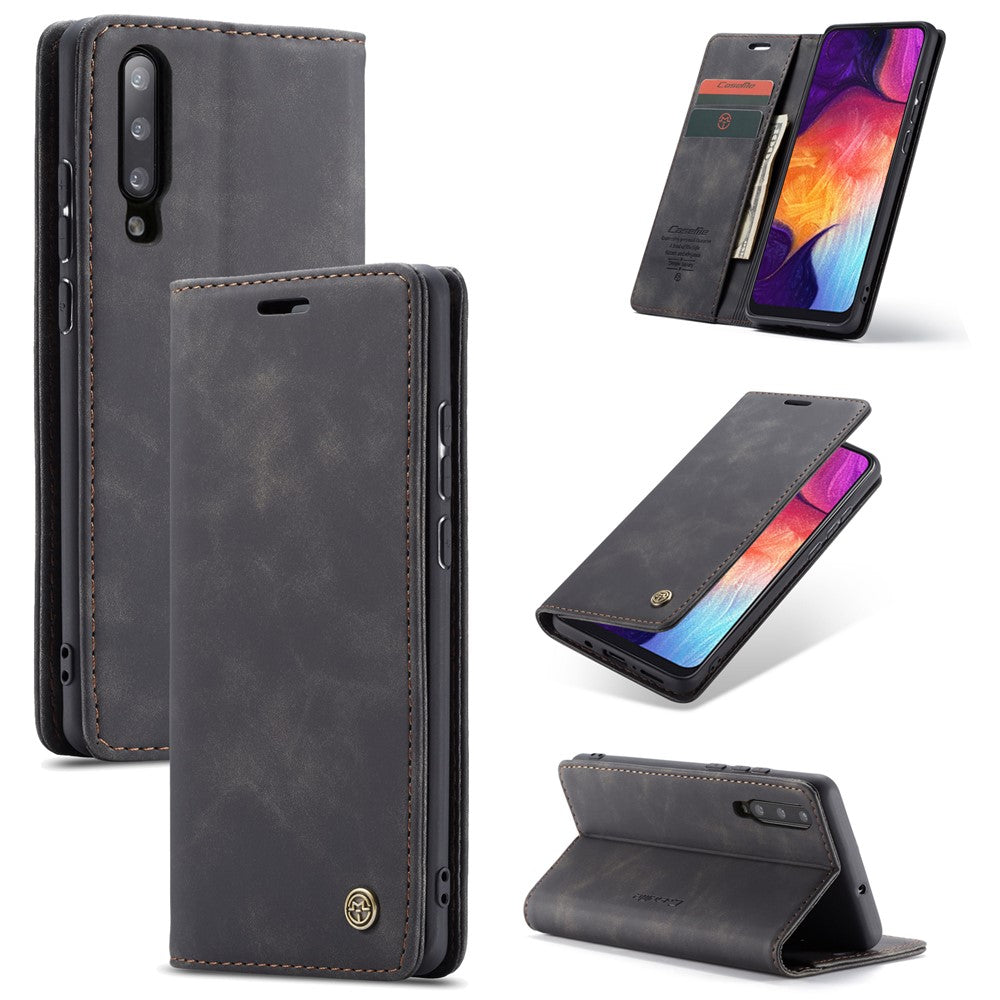 CASEME 013 Series pungcover i autoabsorberende læder til Samsung Galaxy A50