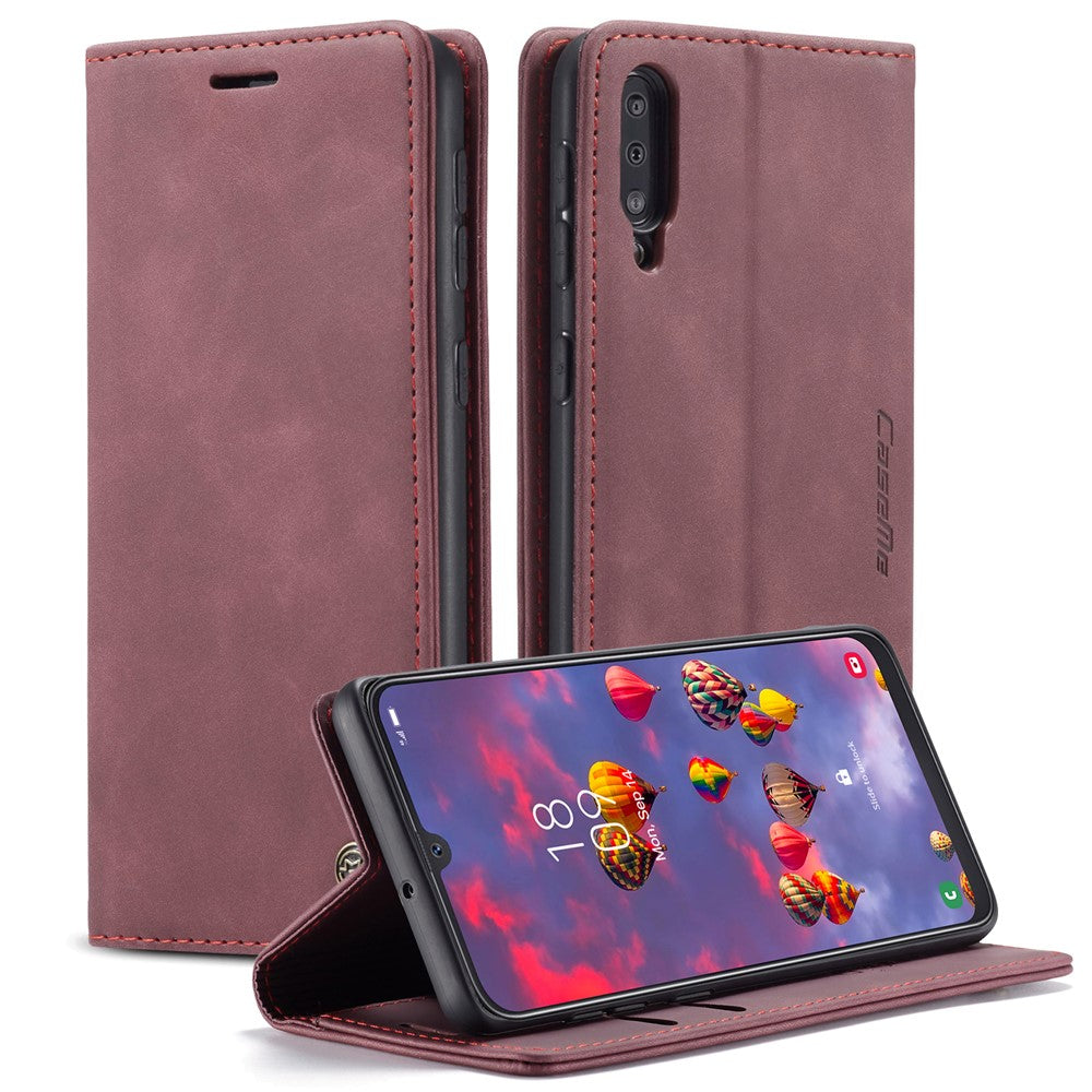 CASEME 013 Series pungcover i autoabsorberende læder til Samsung Galaxy A50
