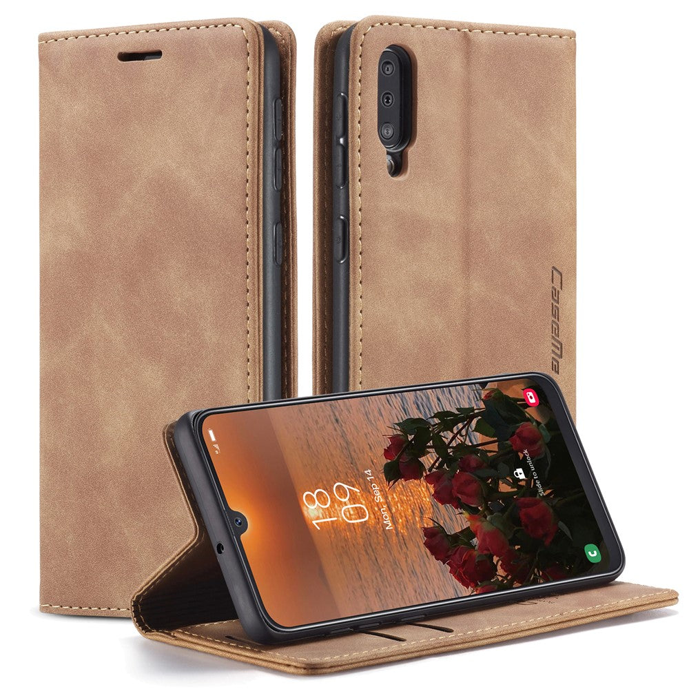 CASEME 013 Series pungcover i autoabsorberende læder til Samsung Galaxy A50