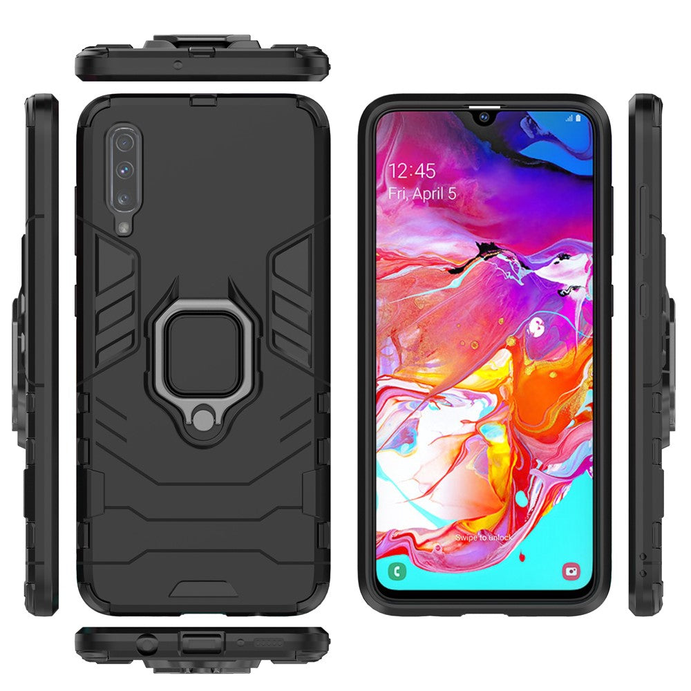 Cool Guard Ring Holder Kickstand PC TPU Hybrid Case for Samsung Galaxy A70